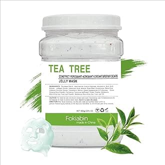 Jelly Mask for Facials, Hydrating & Moisturizing Peel-Off Rubber Gel Face Mask Skin Care for Deep Hydration & Glow, 23 Fl Oz Jar Professional Spa Use for All Skin Types with Tea Tree Essence