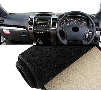 Dash Board Cover Mat For Toyota For Land For Cruiser For Prado 120 J120 2003-2006 2007 2008 2009 Car Dashboard Cover Avoid Light Pad Anti-UV Car Dashboard Cover Mat(A RHD Black Side)