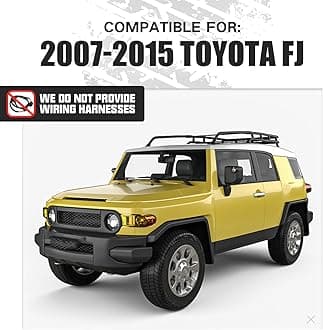 Front Bumper for Toyota FJ Cruiser 2007 2008 2009 2010 2011 2012 2013 2014 1st Gen, Built-in Winch Plate, LED Lights, Skid Plate,License Plate Bracket