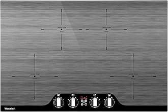 30 inch 7800W Induction Cooktop Built-in Electric Induction Stovetop 4 Burners,Boost/Bridge Mode/10 Power Levels/Timer/Safety Lock/Knob Easy Control