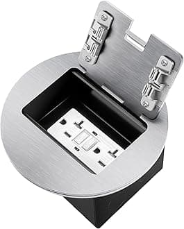 Recessed Floor Outlet Box with 20 Amp GFCI Tamper Resistant TR Receptacle Electrical Floor Outlet Kit (GFCI, Silver)