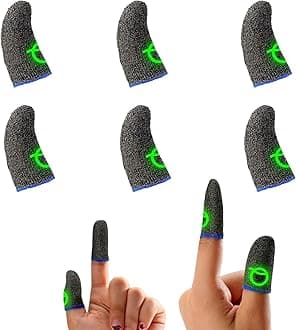 ELECDON Gaming Finger Sleeves | Luminous Mobile Gaming Controller Finger Sleeve Sets, Mobile Game Gloves, Thumb Sleeves, For League of Legend, For PUBG, For Rules of Survival