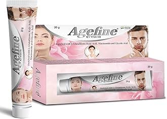 Healing Pharma - Agefine L- glutathione/Glycolic Acid & kojic Acid Cream for Face/Skin Whitening/Pigmentation/Darks Spot/Dark Circle & Acne Spots | Anti Aging Cream for Women & Men Daily Use - 20g