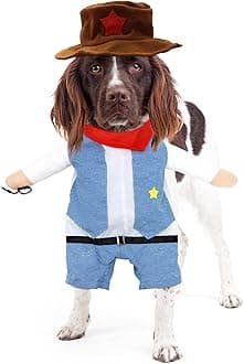 NACOCO Halloween Cowboy Dog Costume - Pet Clothes Costumes with Hat for Dog and Cat Blue(L)