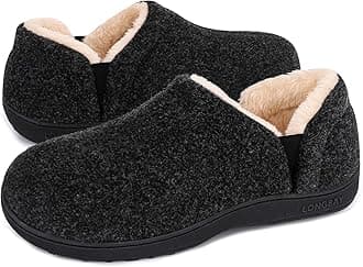 Men's Slippers Warm Bedroom Memory Foam House Shoes Slip-On for Indoor Outdoor Winter