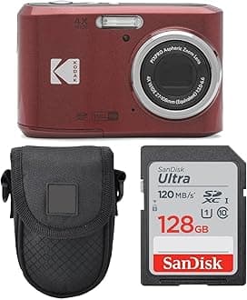 Kodak PIXPRO FZ45 Digital Camera + Point & Shoot Camera Case + Sandisk 128GB SDXC Memory Card�