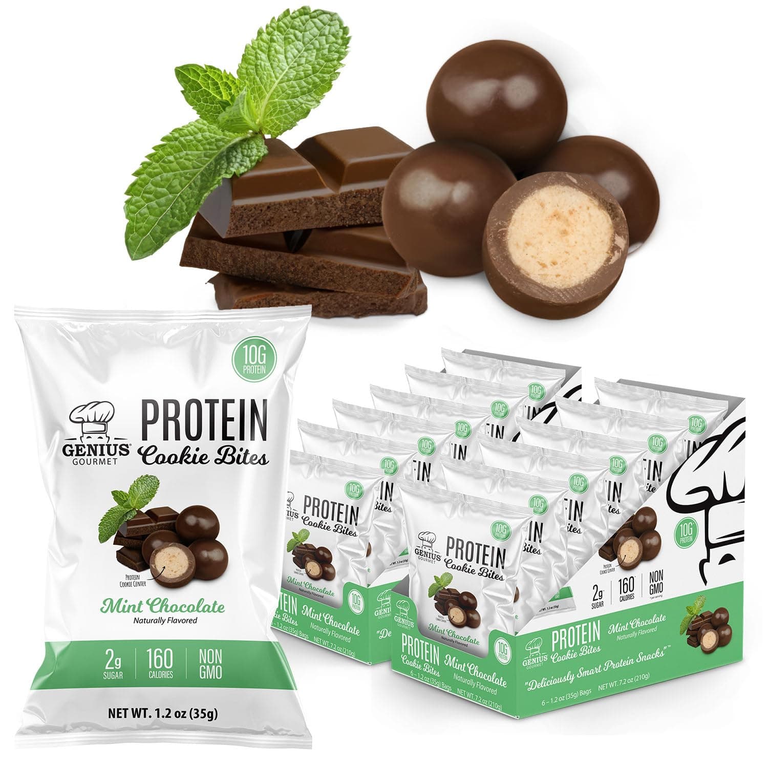 Genius Gourmet Protein Cookie Bites Mint Chocolate