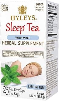 Sleep Mint Herbal Tea - Caffeine-Free Evening Unwind - 25 Tea Bags