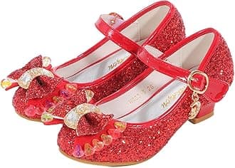 Girls Dress Shoes Adorable Sparkle Mary Jane Flats for Wedding Party