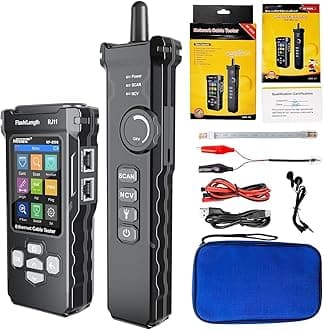 NOYAFA Network Cable Tester with IP Scanner, CAT5E CAT6 Ethernet Tester, PoE Ping Test, Port Flashing, TDR Cable Toner for RJ11 RJ45 Ethernet