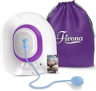 Sitz Bath for Hemorrhoids Relief, Foldable Basin for Toilet Seat, Ideal for Essential Postpartum Care, Perineal Soaking & Hygiene, Includes Hand Flusher with Sprayer, V Steaming Tub by Fivona