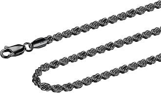 Waitsoul 925 Sterling Silver Rope Chain Lobster Clasp 2.5mm Silver Chain for Men Women Silver Necklace Chain 16-30 Inches