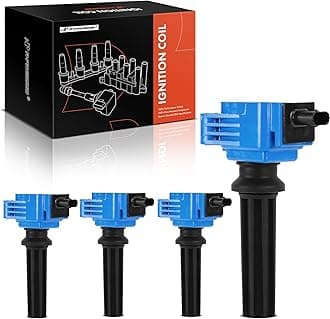A-Premium Ignition Coil Pack Compatible with Ford EcoSport 2.0L 2018-2022, Explorer 2.0L/2.3L 2012-2019, Taurus 2.0L 2013-2017 & Land Rover Discovery Sport 2.0L 2015-2017 - Blue, Set of 4