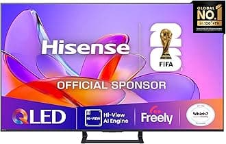 Hisense 50" 50A7QTUK QLED Smart AI TV - 4K Direct Lit Viewing, Quantum Dot Colour, Hi-View AI Engine, Built in Subwoofer, Dolby Vision, Dolby Atmos with with Freely, Disney +, YouTube, Netflix