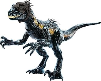 Mattel Jurassic World Dino Trackers Track 'n Attack Indoraptor, Dinosaur Toy with Sound, Lights, Motion and 3 Attack Features, Tracking Gear, Digital Play Options, Toys for Ages 4 and Up, HKY12
