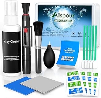 Aispour Camera Lens Cleaning Kit, 10-in-1 Camera Cleaning Kit, Camera Lens Cleaner and Camera Accessories, Includes Lens Cleaning Kit/Lens Cleaner/Lens Cleaning Pen/Soft Brush