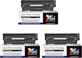 GPS Colour Your Dreams 12A Toner Cartridge Compatible for LJ Printers 1010, 1012, 1018, 1020, 1022, 1022n, 1022nw, 3015, 3020, 3030, 3050, 3050z, 3052, 3055, M1319, M1319F MFP, M1005 MFP ( Set of 3)