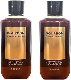 Bath & Body Works and For Men 3-in-1 Hair, Face Wash - Value Pack lot of 2 - Full Size (Bourbon)