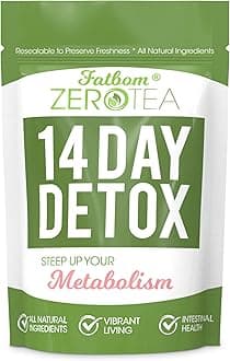 FATBOM Zero Tea 14 Day Detox Tea, Teatox Herbal Tea for Cleanse