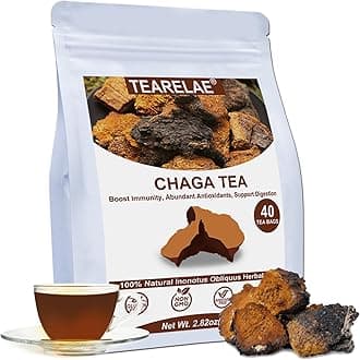 Chaga Tea - 2g x 40 Count - Wild Harvest from Siberia - 100% Pure Natural Chaga Mushroom Tea Bag - Additive-Free - Non-GMO - Caffeine-free