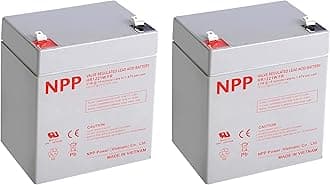 NPP HR1221W 12V 5Ah Rechargeable Battery, 12Volt 21Watts/Cell 126Watts F2 High Rate AGM UPS Batteries Replacement for LiftMaster 485LM Garage Door Opener Alarm Emergency Light (2Pcs)