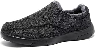 Men's Orthopedic Slippers Walking Shoes with Arch Support: Slip On Loafers for Plantar Fasciitis, Casual Flat Feet Hook and Loop Mule Clogs for Foot and Heel Pain Relief