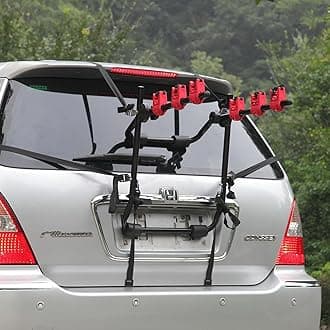 3 Bike Rear Trunk Car Boot Mount Rack Bicycle Cycle Carrier Car Foldable Ultra Compact Universal Fitting Saloon Hatchback Estate, Black