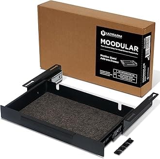 Moodular Wooden Monitor Stand Add-ons Storage Drawer [Accessory Only - Requires Moodular Wooden Monitor Stand Slide Rails for Use] Black MSA-DR
