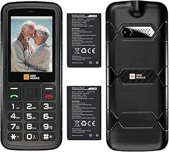 M9 Basic Mobile Phone, 4G LTE Unlocked Dual SIM, 3 Card Slots/128GB TF Expand, Large Buttons & Font, Speed Dial, FM Radio & Flashlight, IP68 Waterproof/Drop-Proof/Dustproof, Extra Battery Included