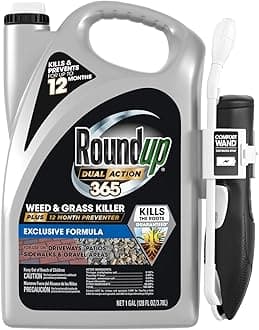Roundup Dual Action 365 Weed & Grass Killer Plus 12 Month Preventer with Comfort Wand, Kills & Prevents for up to 1 Year, 1 gal.