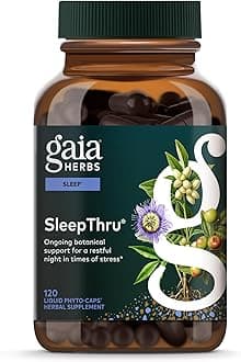 Gaia Herbs SleepThru - Sleep Support Supplement with Ashwagandha Root, Magnolia Bark, Passionflower & Jujube Date* - 120 Vegan Liquid Phyto-Caps (60 Servings)