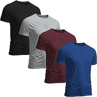 Men's Athletic Workout T-Shirts (Dry Fit, 4-Pack) Moisture Wicking Performance Activewear Gym, Yoga, & Running Tees