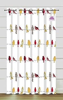 DECOMIZER Kids Room Curtain, 4x9 Feet, Hanging Birds, Birds Pattern, Grommet Top, Room Darkening, 1 Panel, Unisex, Indoor