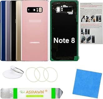 Galaxy Note 8 Rear Glass Replacement Back Cover with Pre-Installed Camera Lens + All The Adhesive + Installation Manual + Repair Tool Kit for Samsung Galaxy Note 8 SM-N950 All Carriers (Star Pink)