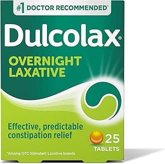 Stimulant Laxative Tablets, Predictable & Effective Constipation Relief, Relieves Straining & Bloating, Bisacodyl 5 mg, 25 Count