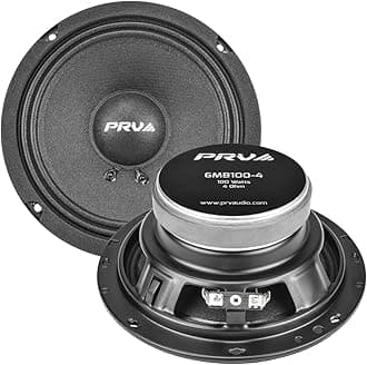 PRV AUDIO 6.5 Inch Car Speakers 200 Watts 4 Ohm, 6MB100-4 Factory Replacement Car Door Speakers (Pair) Shallow Profile