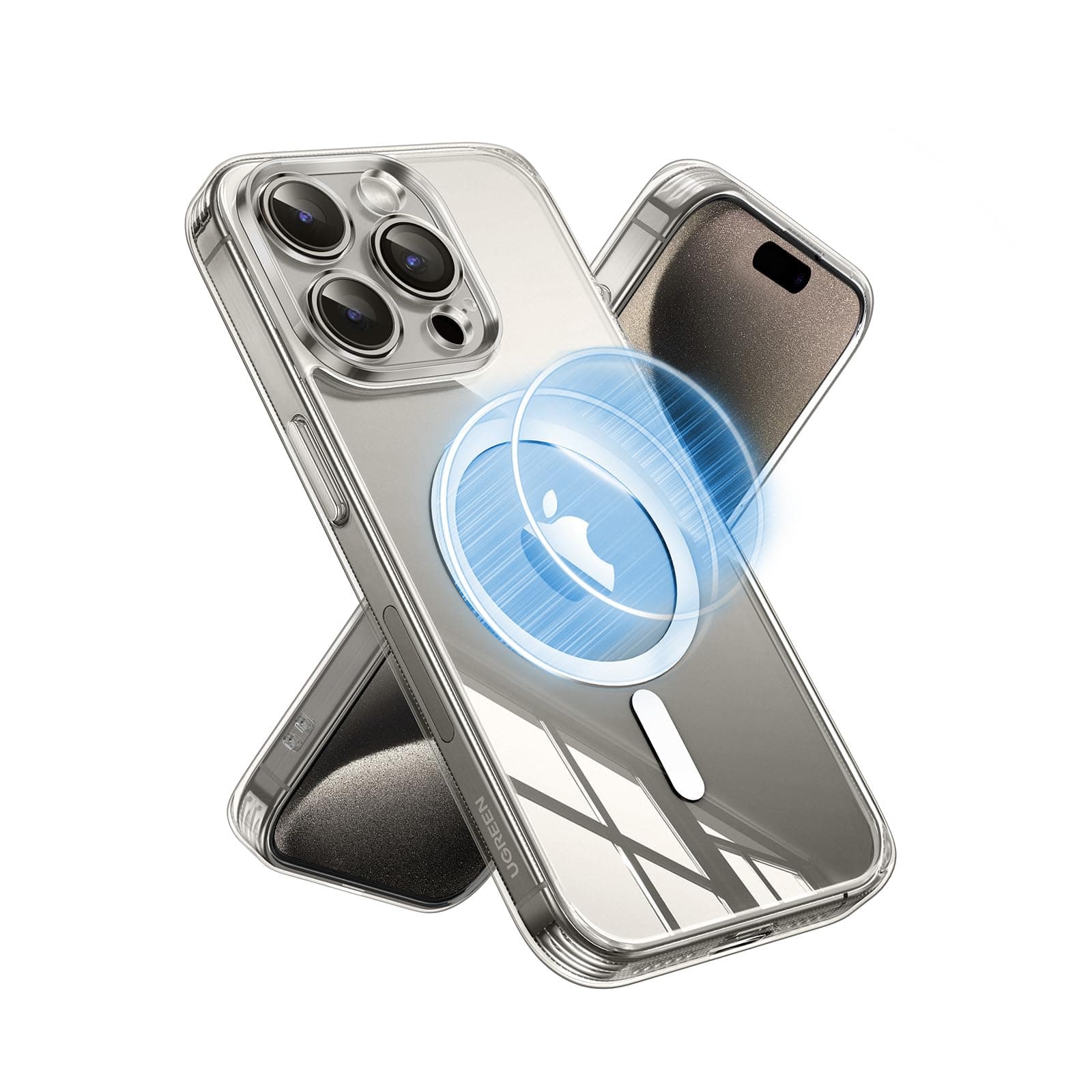 iPhone 15 Pro Max Case Magnetic(MagU), Compatible with MagSafe, Revolutionary iCrystal Tech, MIL-Grade Protection Clear Cover, Anti-Scratch, Camera Protective, Slim for iPhone 15 Pro Max 6.7"