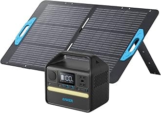 521 Portable Power Station Upgraded with LiFePO4 Battery, 256Wh 6-Port PowerHouse, 300W (Peak 600W) Solar Generator with 100W Solar Panel, 2 AC Outlets, 60W USB-C PD Output, Outdoor Generator