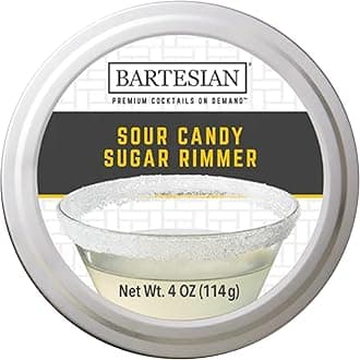 Bartesian Sour Candy Sugar Cocktail Glass Rimmer - Sweet & Tart Cocktails Rimming Garnish for Bar Drink Glasses - Pairs Well With Cosmo, Margarita, Sidecar, Lemon Drop, Bee's Knees, Gimlet
