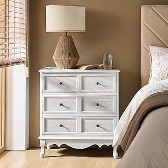 HULALA HOME 3-Drawer Nightstand with Charging Station, Drawer Organizer with Wood Legs, Farmhouse Solid Wood Nightstand(White)