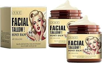 Whipped Beef Tallow and Honey Balm,Beef Tallow for Skin,Tallow Face Moisturizer,Tallow and Honey Balm,Grass Fed Grass Finished Face Cream 2pcs