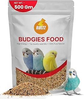 Boltz Bird Food for Budgies - 500gm | Natural & Healthy Premium Mix Seeds, | Daily Bird Budgies Food Seeds| All Life Stages - Mix Seeds (500 GM)