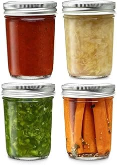 Ash & Roh® - Clear Glass Jar and Container with Air Tight Lid Storage of Spices and Dry Fruit (500 ML Pineapple JAR, 4)