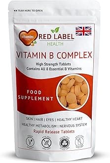 Vitamin B Complex High Strength 60 Tablets (2 Months Supply) - B1, B2, B3, B5, B6, B12, Biotin & Folic Acid for Men & Women, Vegan & Vegetarian-Friendly