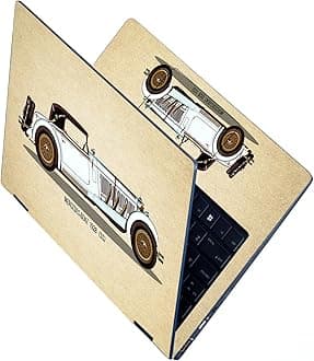 Full Body Laptop Skins Sticker Laminated HD Quality Vinyl fits Upto 15.6 inches Compatible with Dell, Lenovo, Acer, HP, Asus - Vintage Car Classic Benz 1928 SS-Self-Adhesive