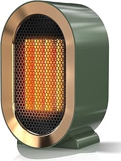 QQT Electric Space Heater,Portable Energy Efficient Space Heaters for Indoor Use,Two-Speed Portable Heater Fan for Office with Adjustable,Overheating Protection,Dumping Shutdown(Green)