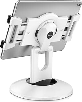 AboveTEK Retail POS Tablet Stand, 360 Swivel Business iPad Stand, 6-13.5" iPad Pro/Air/Mini Commercial Tablet Mount Holder, Rotating Design for Store Kiosk Office Showcase Reception Kitchen Desktop