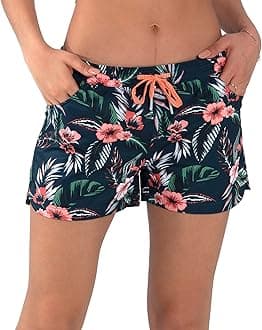 Womens Swim Shorts UPF50+ Board Shorts Quick Dry Beach Shorts Drawstring Sports Summer Bottom