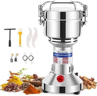 Moongiantgo 500g Grain Grinder Mill Electric Spice Grinder 2500W High-speed Grinding Machine 50-300 Mesh Stainless Steel 110V Pulverizer Dry Grinder (Timer Switch)