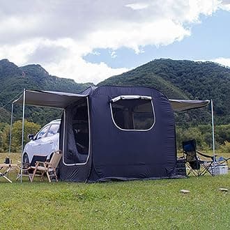 Car Tailgate Awning Tent - Automatic Big Space, SUV Trunk Tents Car Tail Tent with Big Screen & Extendable Awning, Suv Tent Double Protection Low Wind Resistance